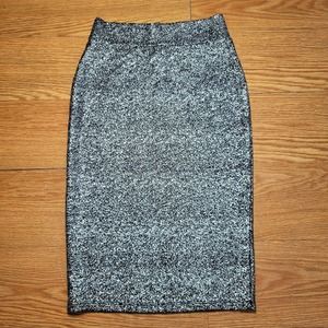 Windsor Silver Foil Pencil Skirt Women's Size Medium